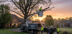 Tree care crew performing a removal