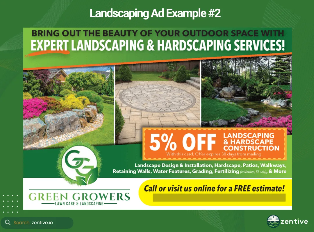 #2 landscaping Ad Example