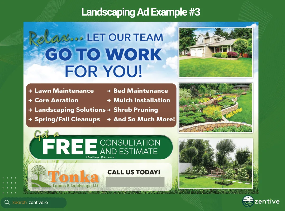 #3 landscaping Ad Example