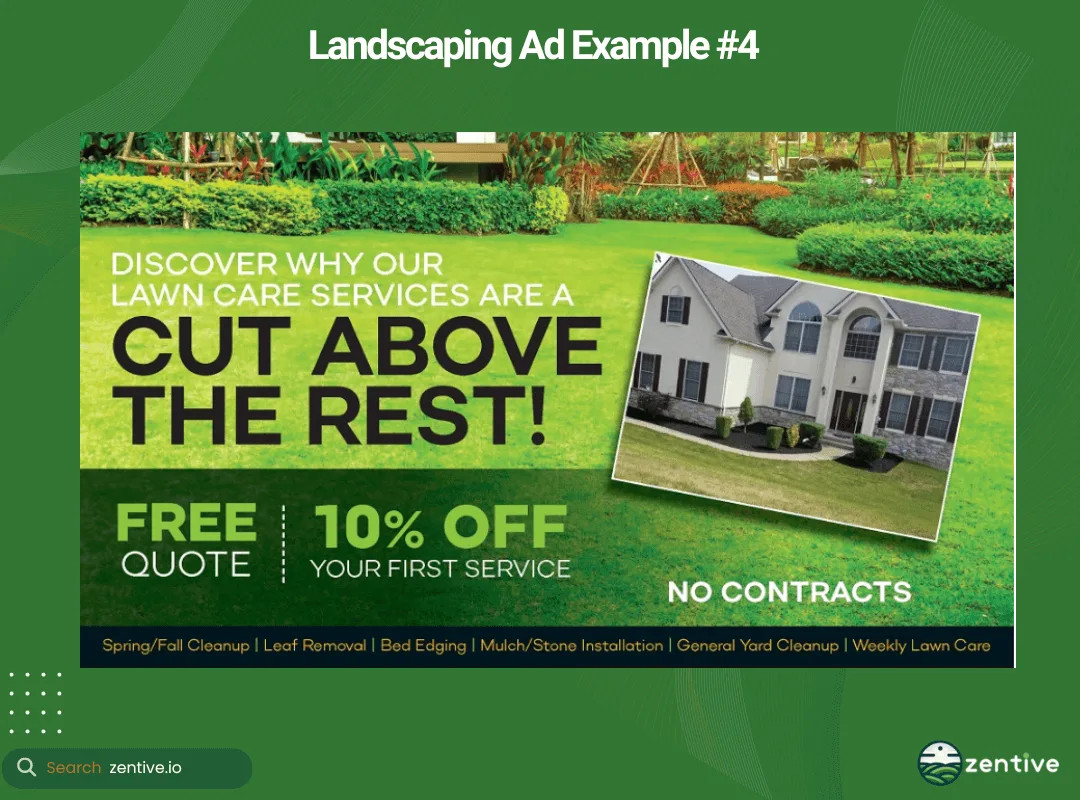 #4 landscaping Ad Example
