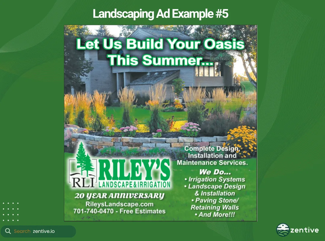 #5 landscaping Ad Example