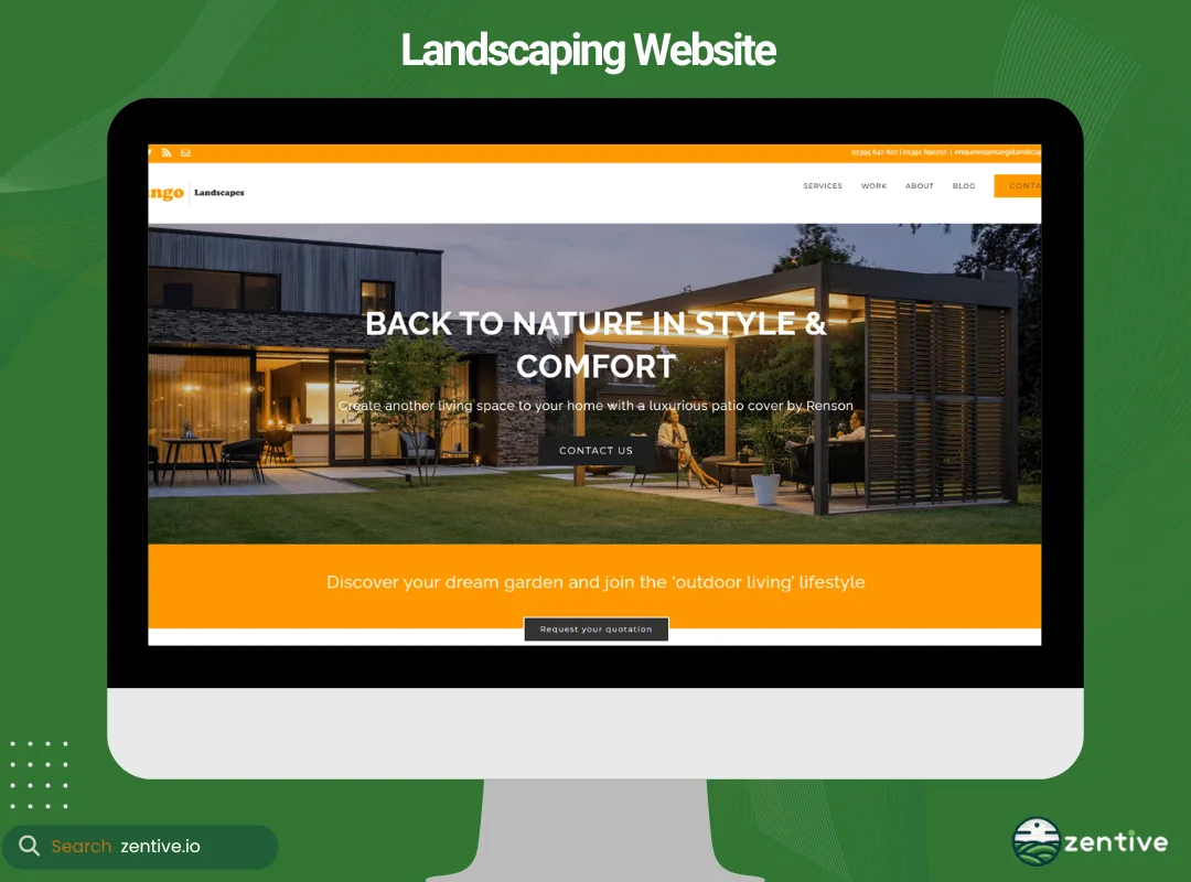 optimized landscaping website