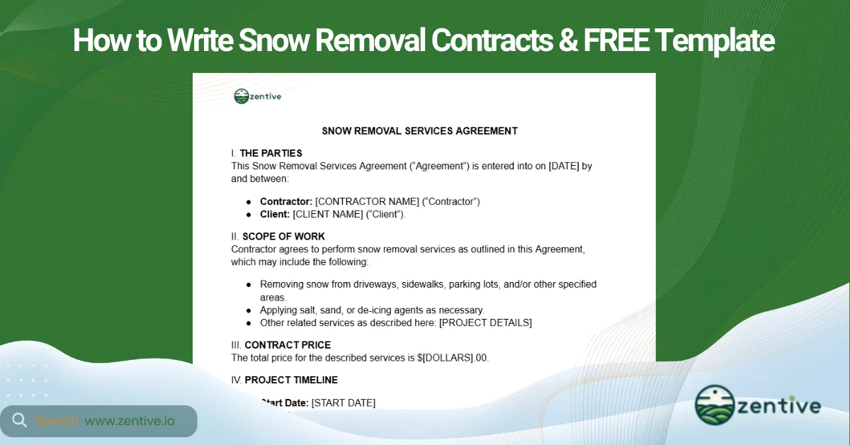 snow removal contracts template