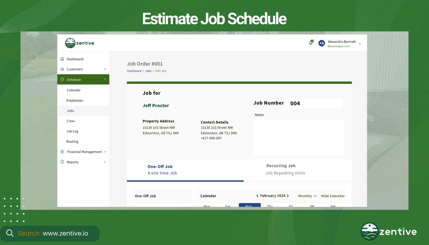 Estimate Job Schedule