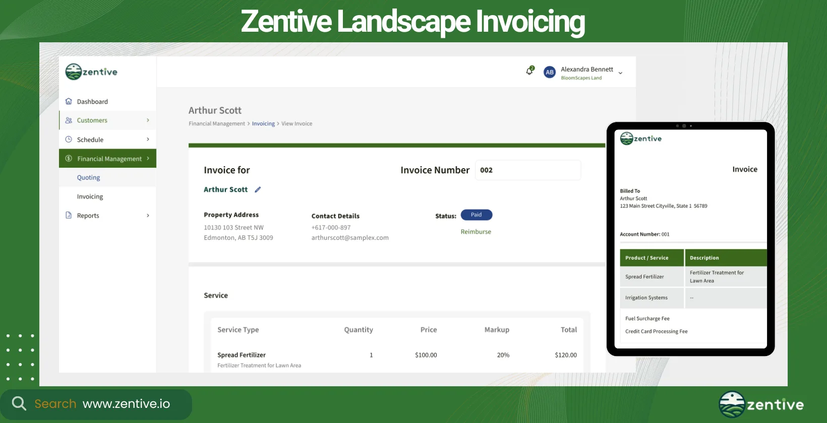 Zentive Landscape Invoicing
