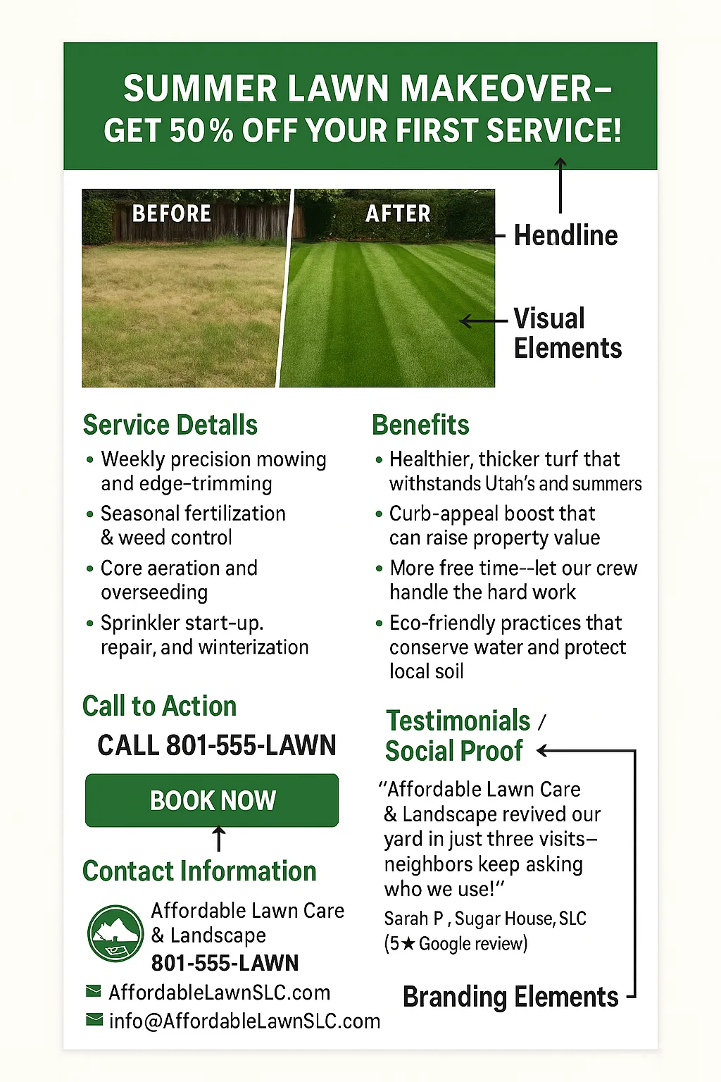 lawn care ad template example