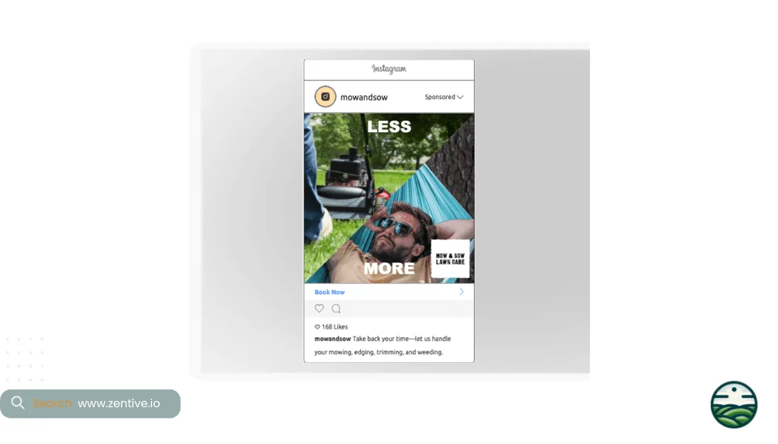instagram lawn care ad