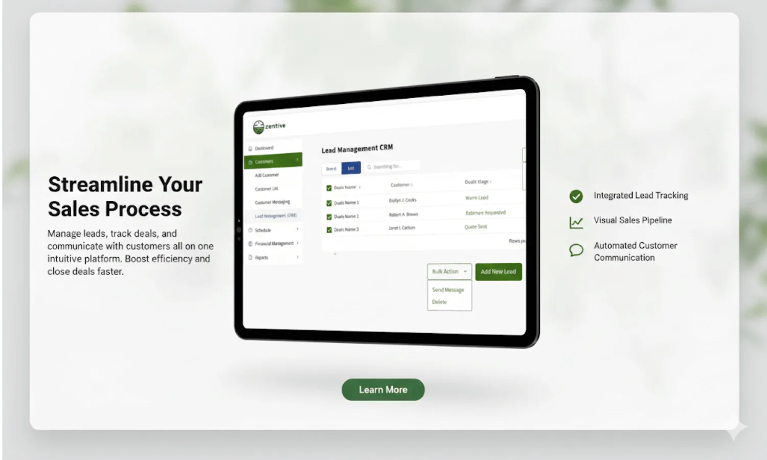 Zentive CRM field service software